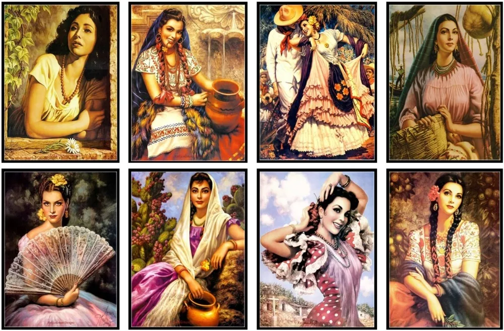 

Embroidery Counted Cross Stitch Kits Needlework - Crafts 14 ct DMC Color DIY Arts Handmade Decor - Spanish Lady Collection