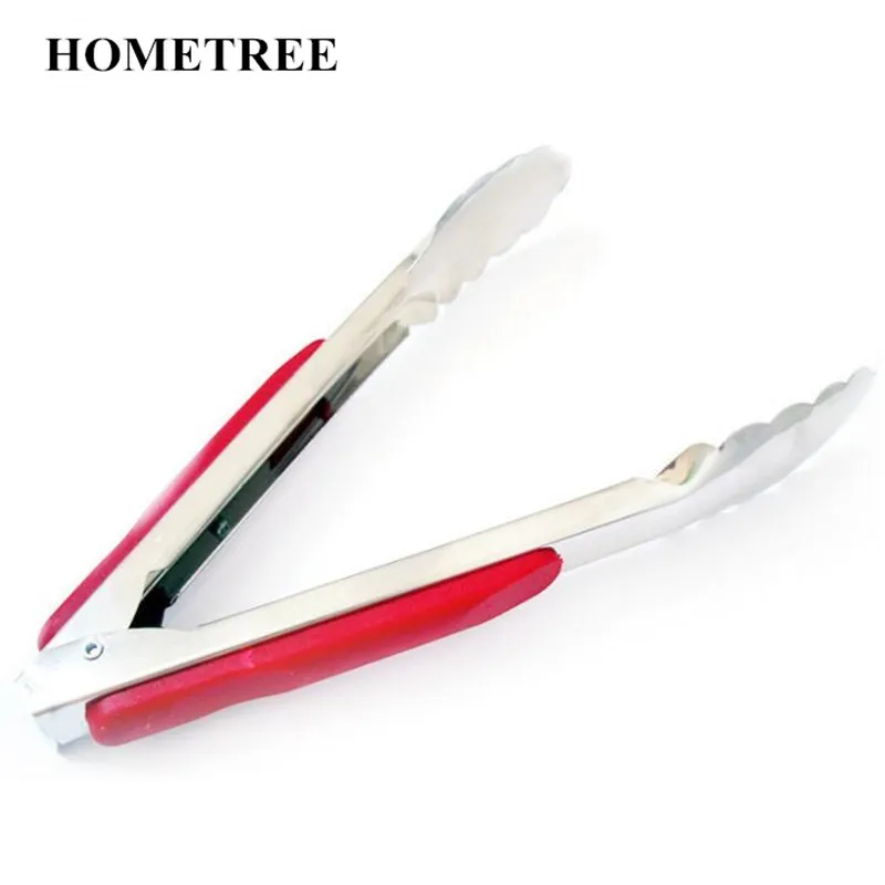

HOMETREE 1 Pcs Stainless Steel Food Tongs BBQ Kitchen Cooking Food Serving Utensil tong Anti Heat Bread Clip Pastry Clamp H289