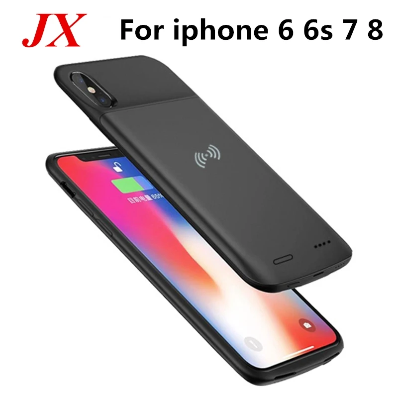 

3800mah For iphone 6 6S Charger Case Smart Wireless charging function Battery Cover Smart Power Bank For iphone 7 8 Charger Case