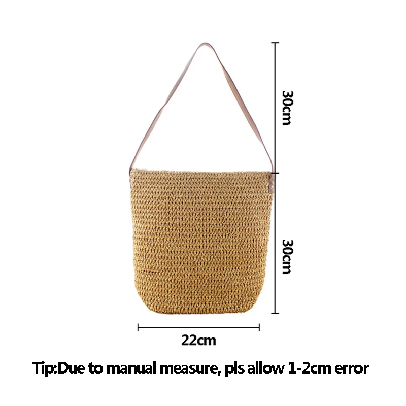 Women Summer Travel Straw Bags INS Popular Female Hot Handbag Casual Lady Beach Shoulder Bag Large Holiday Knitted Bolsa SS3251 (8)