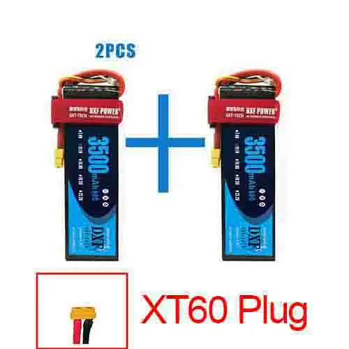 2 шт. DXF lipo Батарея 3S 11,1 V 3500 мА/ч, 4200 мА/ч, 7000 мА/ч, 8000 мА/ч, 60C 120C 240C для 1/10 1/8 RC автомобиль грузовик FPV, вертолет-Дрон - Цвет: 3S3500Softcase-XT60