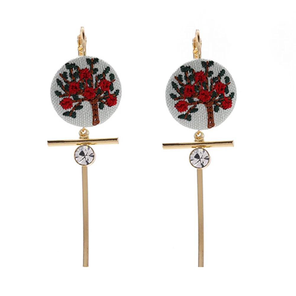 Creative Flowers Pineapple Tree Animal Pattern Embroidered Ball Earring Jewelry цена Creative Flowers Pineapple Tree Animal Pattern Embroidered Ball Earring Jewelry цены онлайн