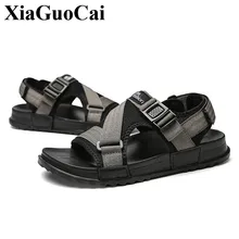 Мужские сандалии; Летняя обувь; уличные пляжные мужские повседневные тапочки; стильные вьетнамки-гладиаторы; обувь на плоской подошве; нескользящая обувь; большие размеры