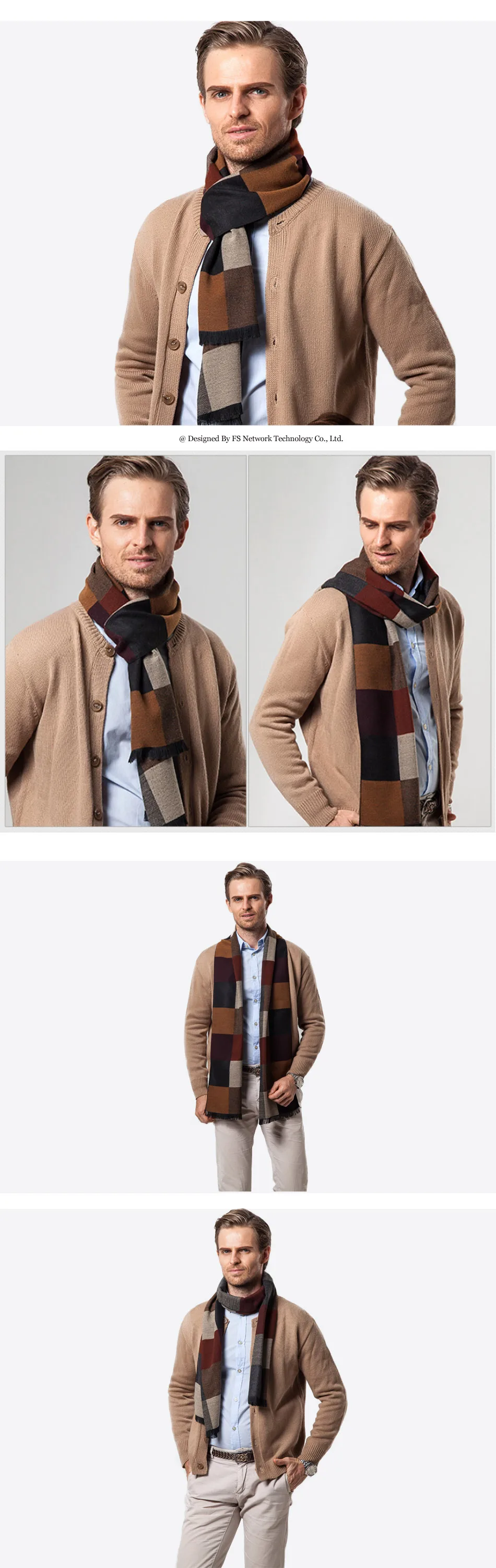 paul smith scarves FS Man Luxury Brand Fashion Cashmere Wool Plaid Scarf Men Designer Shawl Winter 2018 Soft Wraps Warm Casual Scarves barbour scarf mens