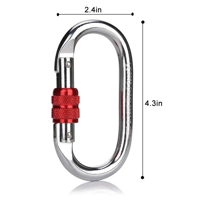 2 шт. в упаковке, уплотненный карабин, сверхпрочный стальной винтовой замок, защитный карабин, зажим для альпинизма, пешего туризма, йоги, гамака