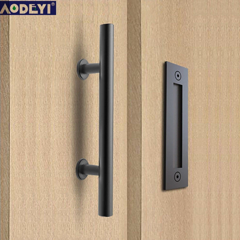 AODEYI 304 раздвижная дверная ручка из нержавеющей стали, деревянная дверная ручка, черные дверные ручки для межкомнатных дверей, ручка