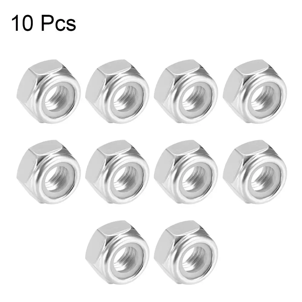 Carbon Steel Black Zinc Plated uxcell M4 x 0.7mm Nylon Insert Hex Lock Nuts Pack of 50