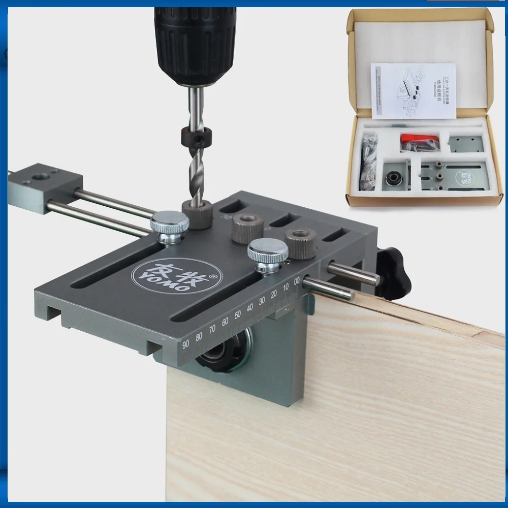 deluxe type Precision Dowel 3 in 1 hole jig kit DIY woodworking hand