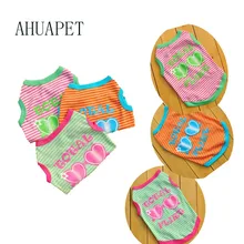 Новая одежда для собак лето забавная Одежда для собак Футболка Hond футболка XS для собак домашних животных йоркские кошки модная полосатая жилетная одежда для собачки E