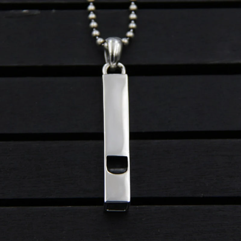 

2017 New Fashion Couple Necklace Special Design S925 Sterling Silver Whistle Pendant Necklace for Women&Men Jewelry 13*50MM