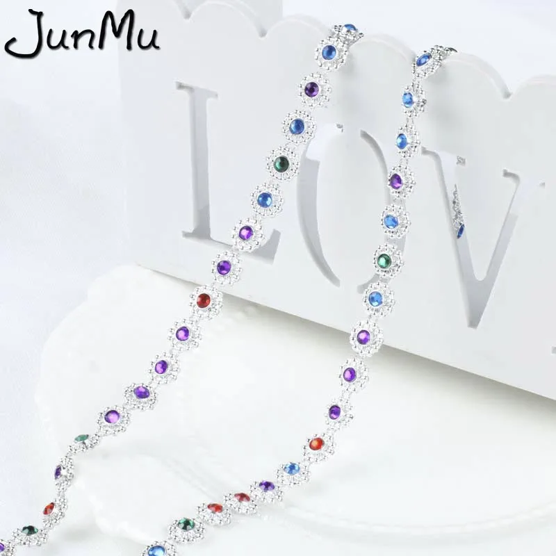 5 ярдов однорядные красочные алмазные сетчатые хрустальные стразы для шитья ленты для украшения свадебной вечеринки DIY подарочная упаковка