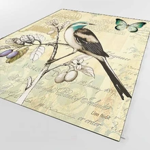 Еще коричневая птица Зеленая бабочка ретро Writen 3d печать Нескользящая микрофибра Гостиная декоративный современный моющийся коврик