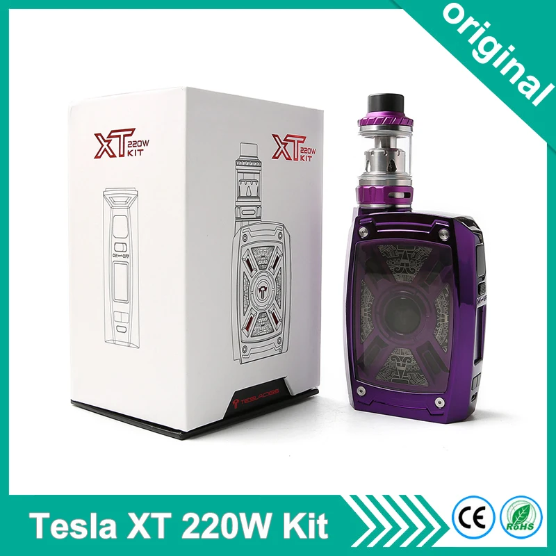 Оригинальный Teslacigs XT 220 Вт TC комплект с Tallica Mini 4 2 мл танк атомайзер RGB светодиодный
