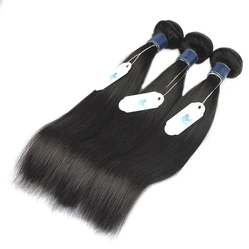 Remy Blue Hair Straight Brazilian Hair Weave Bundle Natural Color 100 Remy Human Hair Weft Extensions 3 Bundles Deals 10-26 Inch (15)