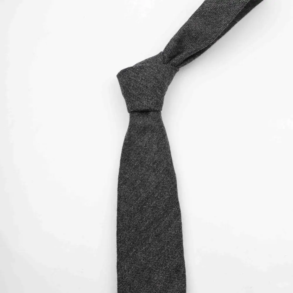 Твердые 50% шерстяной галстук 7 см плотные толстовки с классическим модный галстук мужской смокинг вечерние прибор для ужина Бизнес подарок высокое качество 14 цветов - Цвет: 7