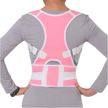 

Men Back Corset Back Support Belt Magnetic Posture Corrector Neoprene Vest Orthopedic Back Straightener Belt Black White B002