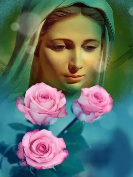 

MHD Diamond painting cross stitch religious virgin flower mosaic diy diamond embroidery home decoration handmade sewing art