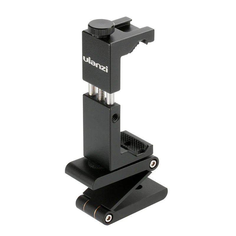 ST-02S Aluminum Phone Tripod Mount with Cold Shoe Mount Support Vertical Metal Adjustable Clamp iPhone Android Smartphones