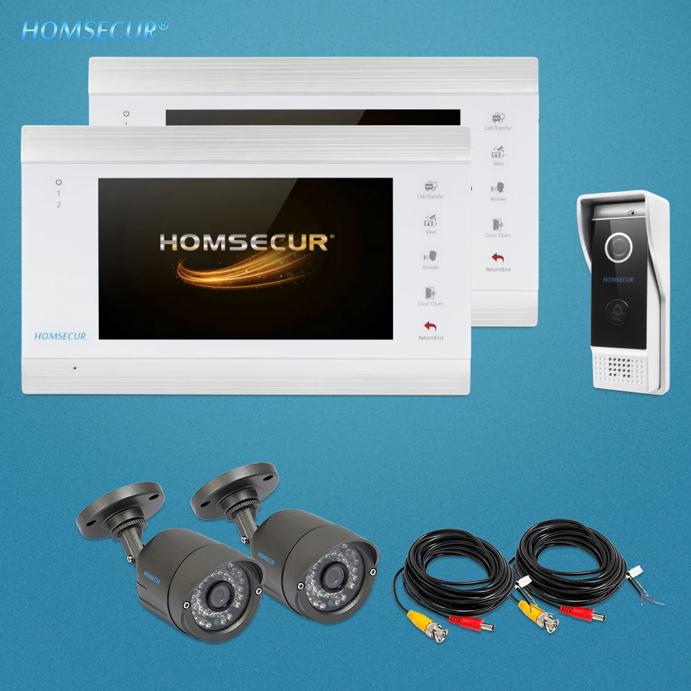 

HOMSECUR 7" Hands-free Video Door Phone Intercom System with 1.3MP CCTV Camera (BC031HD-B +BM705HD-W)
