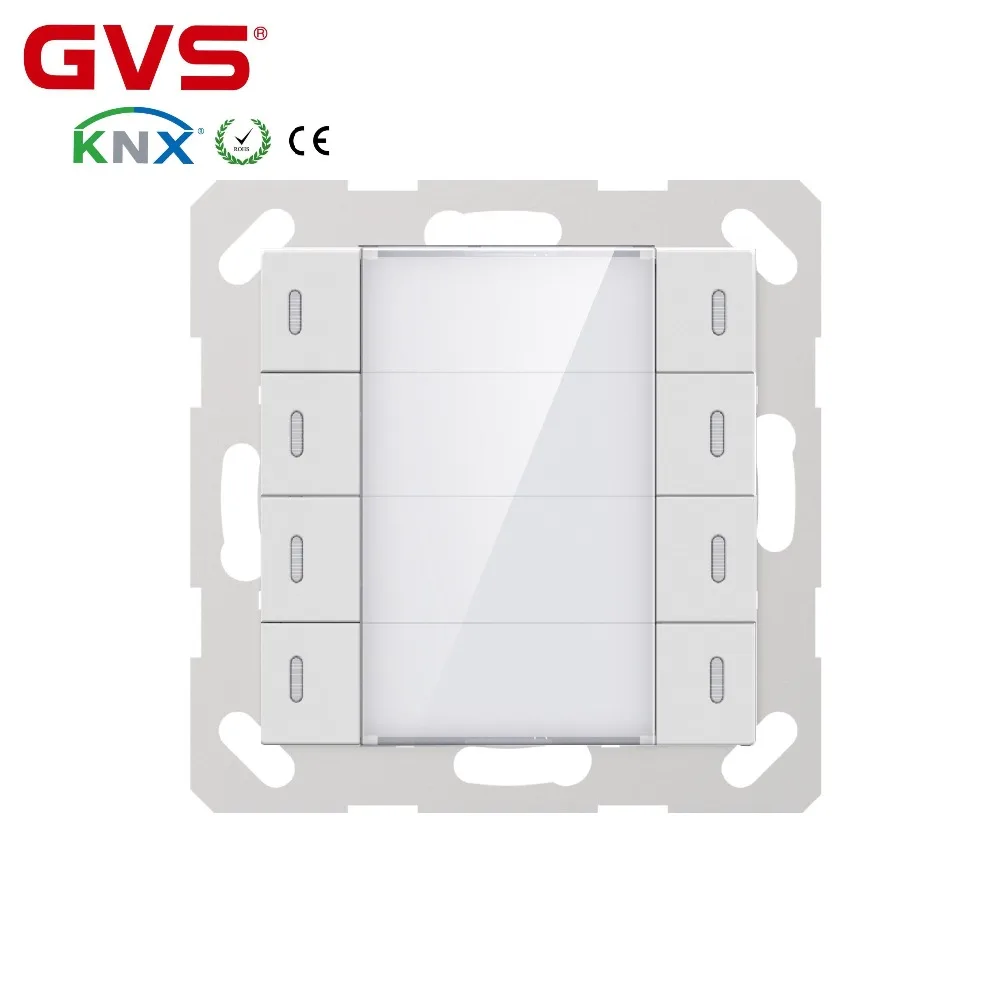 

2018 NEW KNX GVS K-bus Smart Home automation System EU Standard 55mm size KNX Switch Touch Switch 4 Gang Shinny KNX Push Button