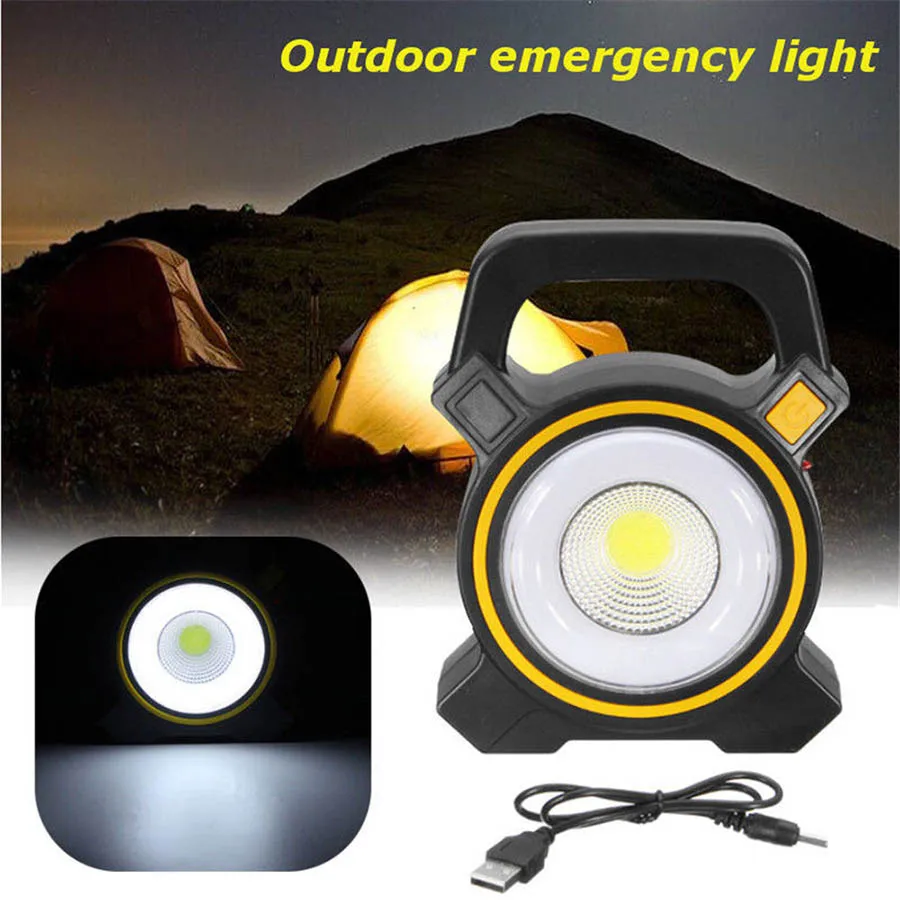 50W Solar Power LED COB Flood Light USB Rechargeable Portable Lanterns Outdoor Working Spot Light Camping Hiking Flashlight Lamp