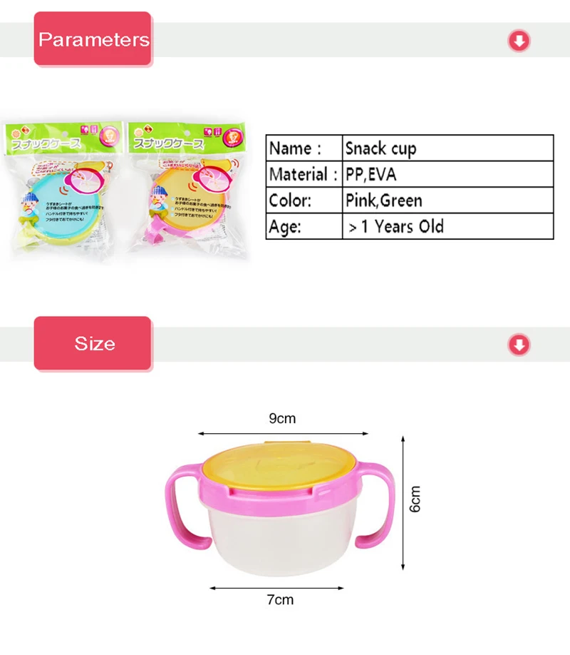Colorful Baby 360 Rotate Spill-Proof Bowl Feeding Food Snack Dishes Tableware Container With Cover And Handle (1)