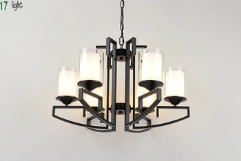 

American vintage pendent lamp iron circle lamp chinese style personality 6 lamps for living room