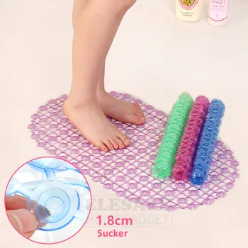 

New 37cm*66cm PVC Anti-Slip Anti-Mildew Bath Mat With Sucker Bathtub Anti-Bacterial Shower Pad Soft Massage Pad