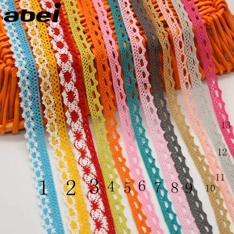 10yards/lot colorful Cotton Lace Ribbon DIY Sewing lace trimming Handmade Patchwork Cloth Hometexile Curtain Craft Accessories — view 2