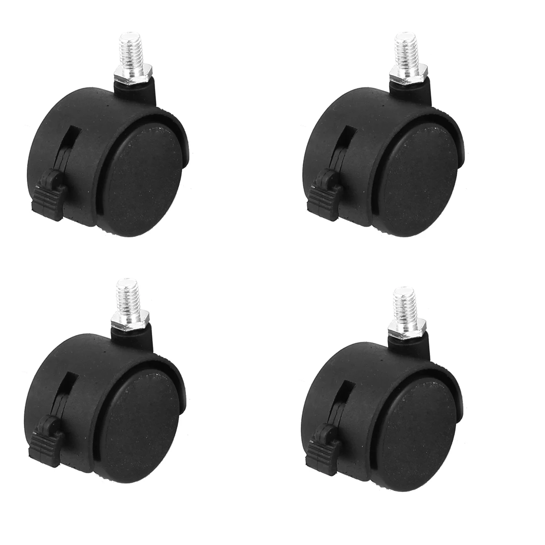 

UXCELL M8 Thread 1.5" Dia Twin Wheel Swivel Brake Caster For Office Chair Furniture