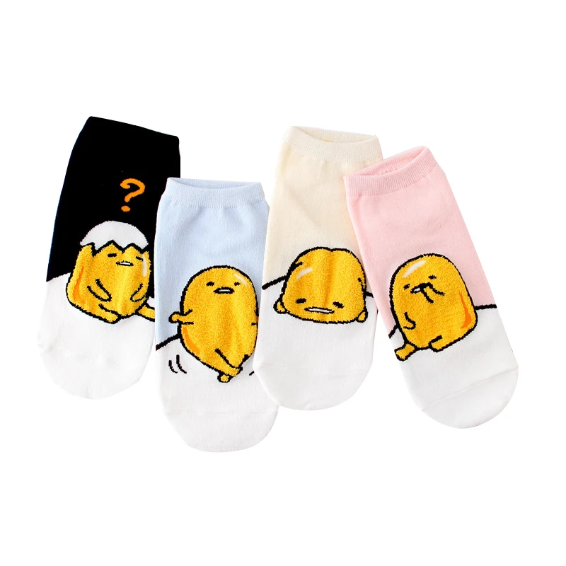 6 пар Для женщин забавные носки до лодыжки милые жаккардовые яйца забавные носки для девочек летние дышащие хлопковые носки Meias Calcetines Сокс