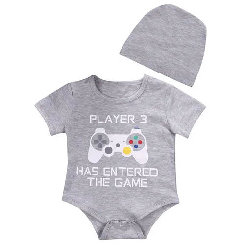 

Newborn Infant Baby Boy Girl Kids Cotton Short Sleeve Letter Jumpsuit Bodysuit Clothes Outfit Baby Clothing Boby Bodysuits