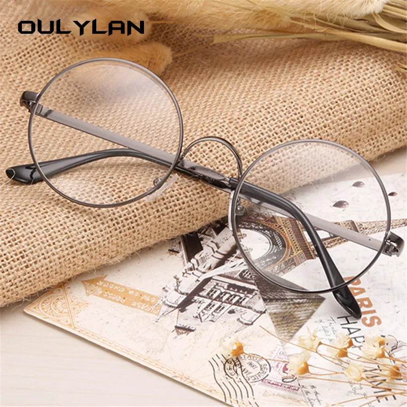 

Oulylan Vintage Round Glasses Frame Women Men Transparent Spectacles Clear Optical Eyeglasses Frames
