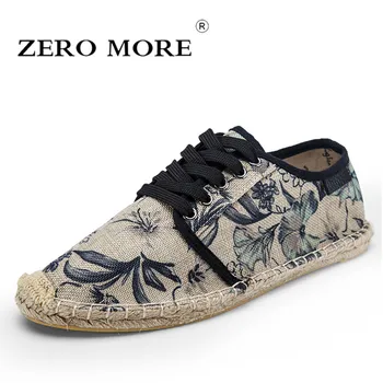 

Zero more Mens Shoes Lace Up Espadrilles Men 2018 Summer Canvas Hemp Rope Shoes Men Breathable Men's Footwear Zapatos Hombre