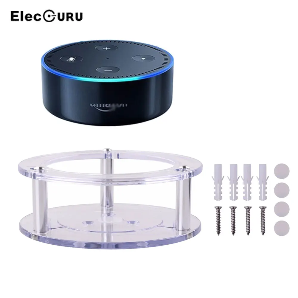 Дешевый Для Amazon Alexa Echo Dot 2 поколения подставка для колонки настенное крепление защитный кронштейн акриловая подставка с винтами прозрачный черный