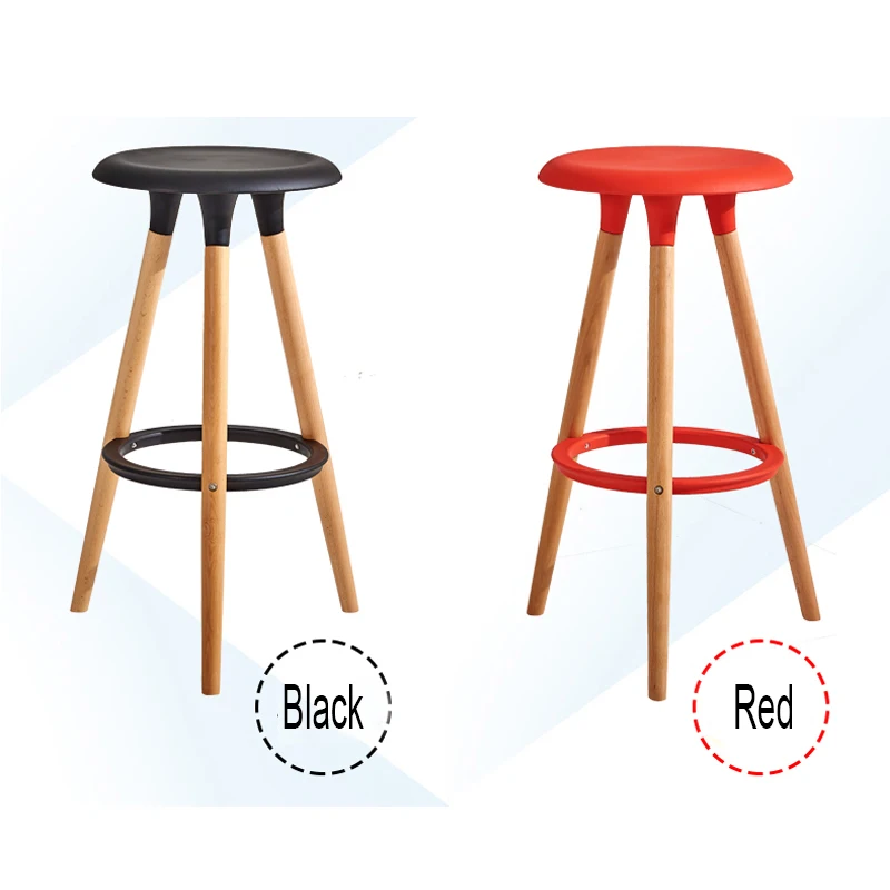 Modern PP Bar Chair Non-slip Beech Wood Legs Fashion KTV Leisure Side Seat Bar Chair Black Modern PP Bar Chair Non-slip Beech Wood Legs Fashion KTV Leisure Side Seat Bar Chair Black