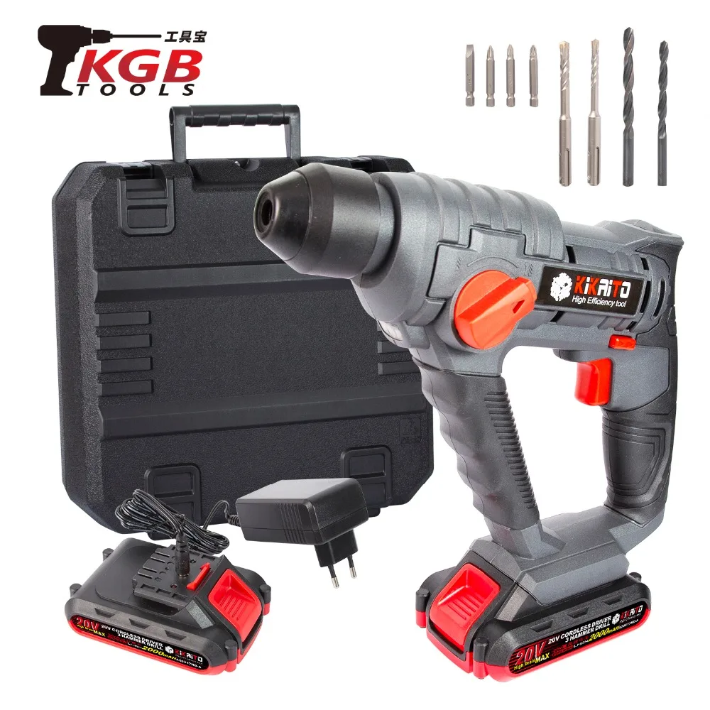 

KGBTOOL 20V 3-function DC electric hammer with BMC and 10 accessories impact drill drill