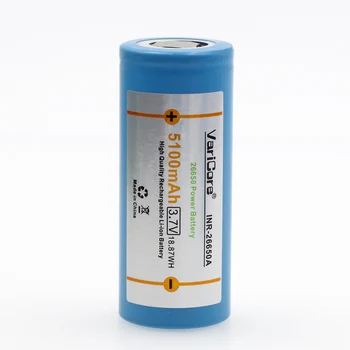 

VariCore 26650 lithium battery, 3.7V 5100mAh, 26650 rechargeable battery, 26650-50A suitable for flashlight,
