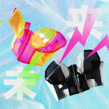

Women Transparent PVC Tank Top Party Women Sexy Costumes Space Cyber Bad Girl Hologram Tops Punk Rock Dance Ads Promotion Top