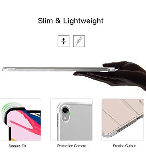 IpadCase для iPad Pro 11 &quot2018 тонкий легкий трехслойный смарт чехол с функцией