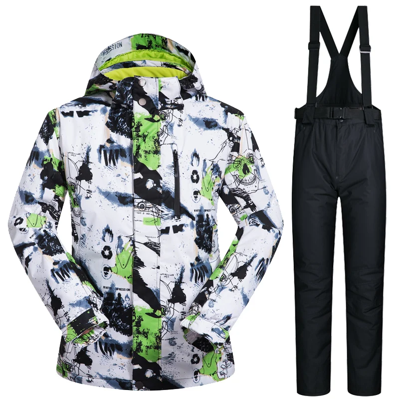

Ski Suit Men's Thick Winter Snow Clothing Ski Snowboard Jackets And Pants Male Ski Jacket -20-30 Degree Waterproof Super Warm