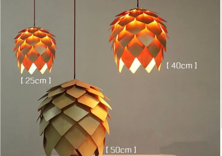 OAK Wooden Pinecone Pendant Hanging Lights