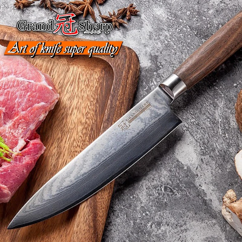 GRANDSHARP 67 слоев японский кухонный нож 7 5 дюймов VG 10 лезвие дамасский рукоятка из