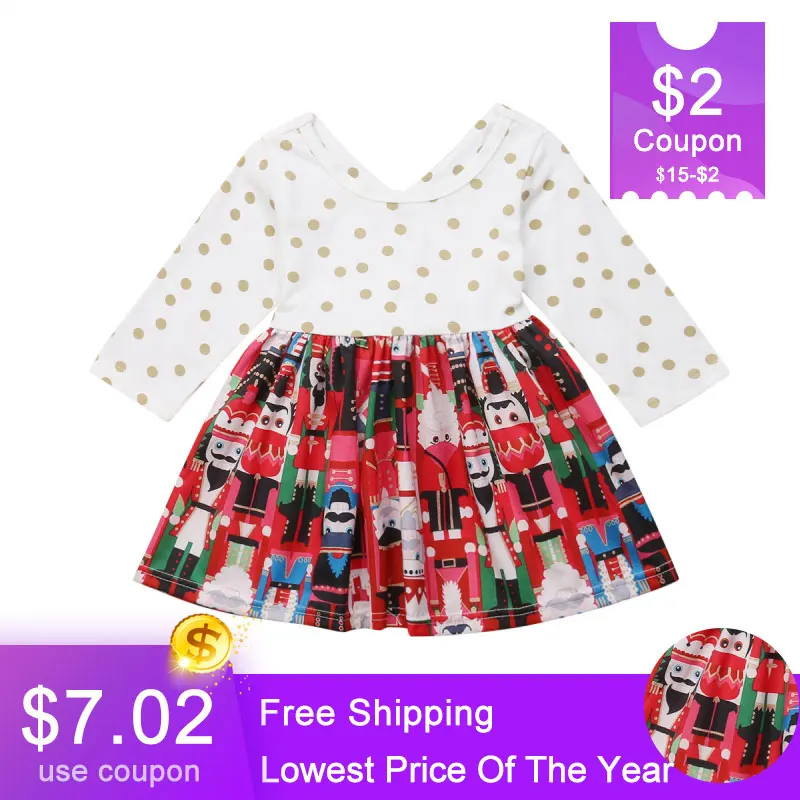 Christmas Toddler Kids Baby Girls Dress Princess Dot Bow Long Sleeve Party Festival Dress Tutu Dress For Grils DNOV Christmas Toddler Kids Baby Girls Dress Princess Dot Bow Long Sleeve Party Festival Dress Tutu Dress For Grils DNOV