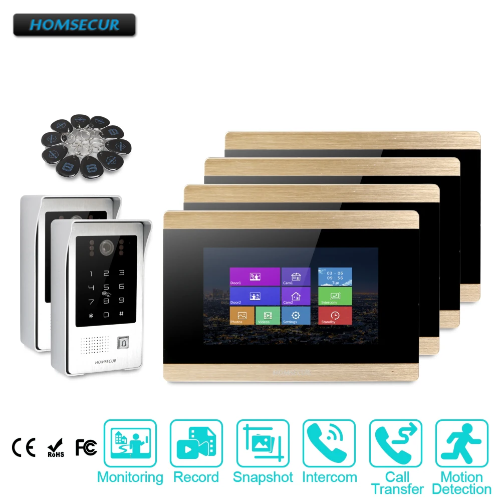 

HOMSECUR 7" Video&Audio Home Intercom Electric Lock Supported for Apartment BC091+BM715-G