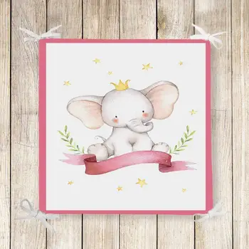 

Else Pink Frame Elephants Stars Girls 3d Print Chair Pad Seat Cushion Soft Memory Foam Full Lenght Ties Non Slip Washable Zipper