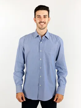 

Striped shirt with pocket-Blue