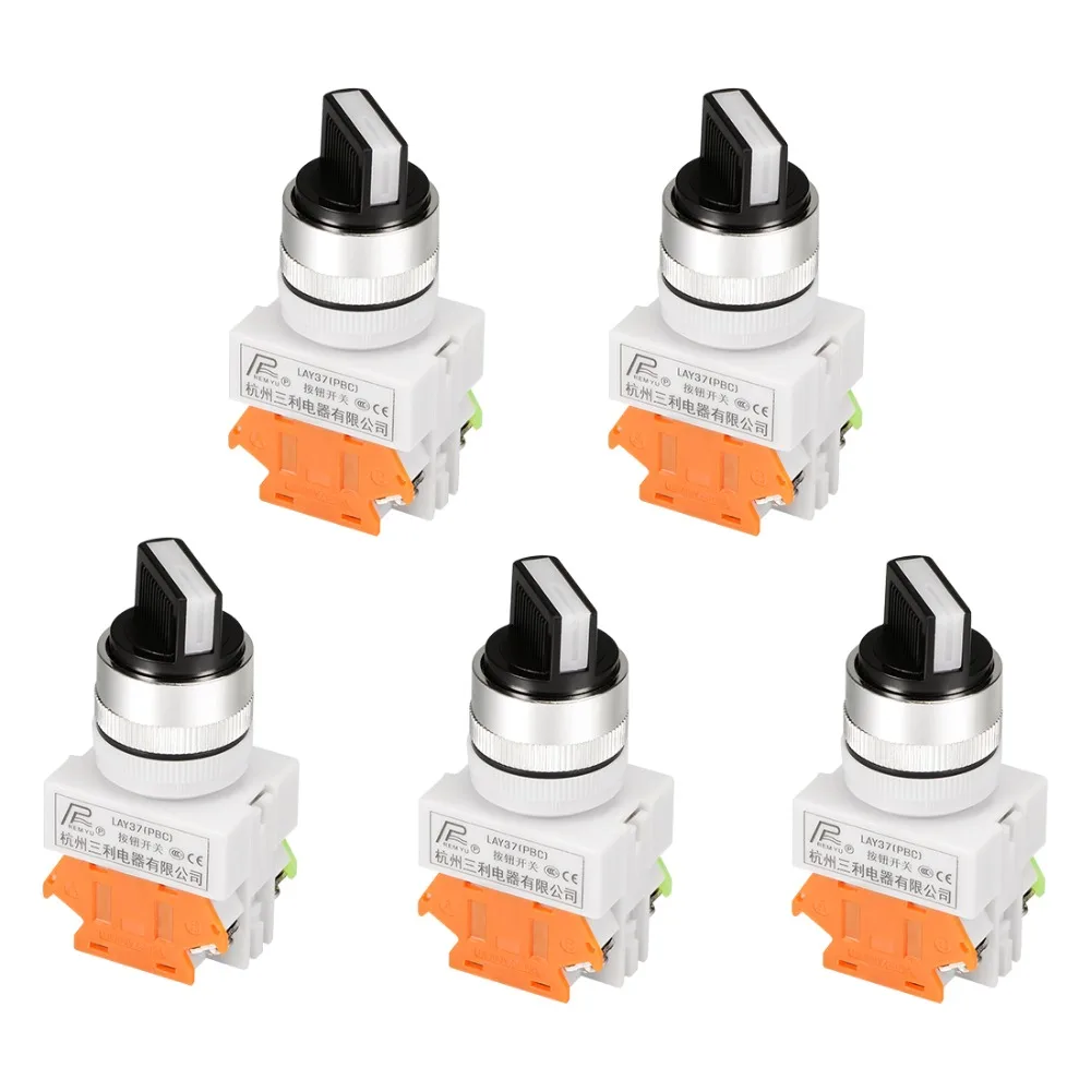 Latching Lock 2 Positions Rotary Selector Select Switch DPST 440V 10A 22mm Dia