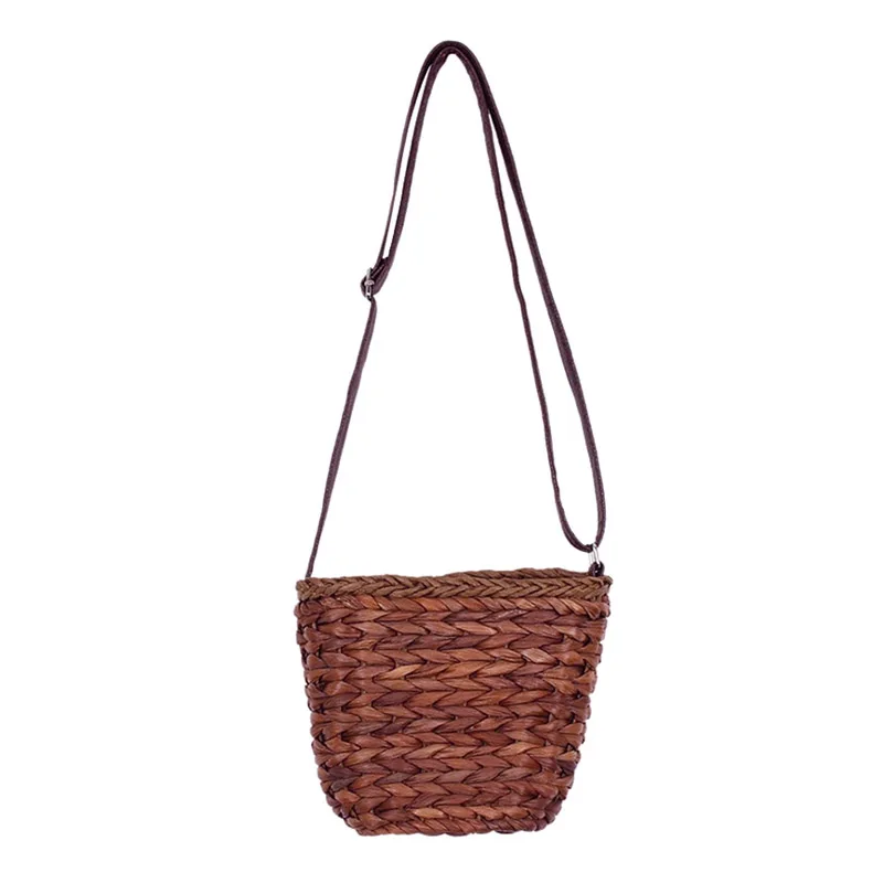 Women Handbag INS Popular Female Straw Bags Ladies Travel Handmade Weave Shoulder Bag Casual Mini Knitted Crossbody SS3180 (1)