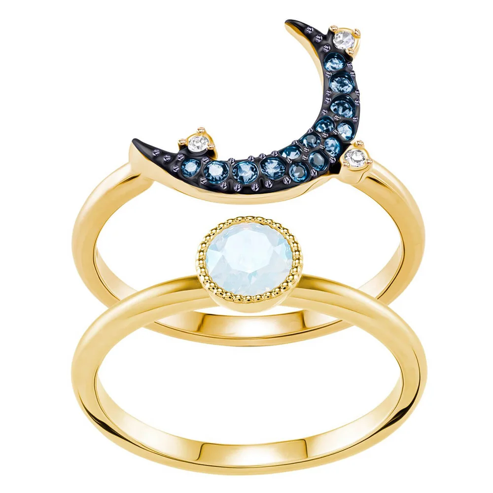 

SWA MULIER Fashion 2019 Original New 5409718 SYMBOLIC MOON Ring Shiny Two-in-One Moon and Sun Female Engagement Romance Ring Set